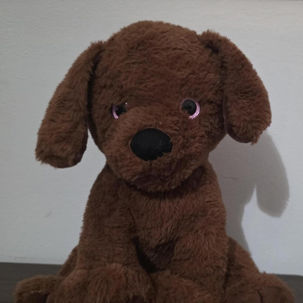 Bear factory brown plush dog with glittery eyes #plush #pet